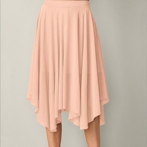Pink Blush XL Mesh midi skirt with sharkbite hem